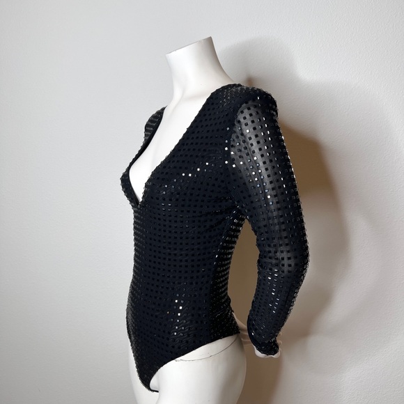 NWT Meshki Kennan Square Diamanté Bodysuit size Medium - Picture 7 of 11